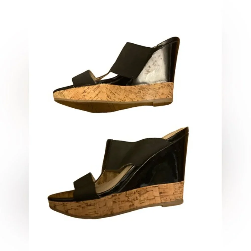 Andrew Geller | Black Wedges with Tan Base | Size 6.5